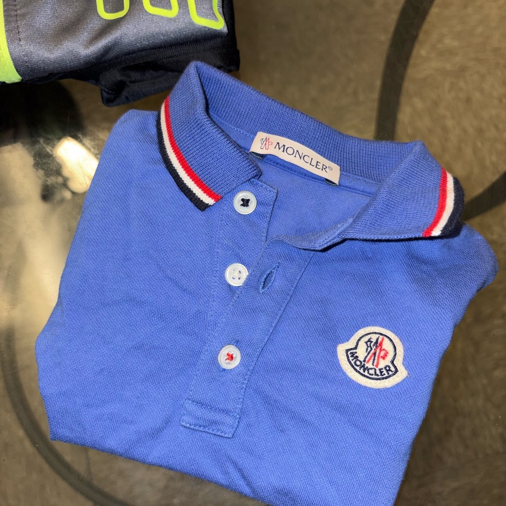 Moncler Kids Polo Shirt in Vibrant Blue